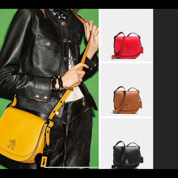 Disney Coach 1941 Yellow Leather Saddlebag - Picture 2 of 7